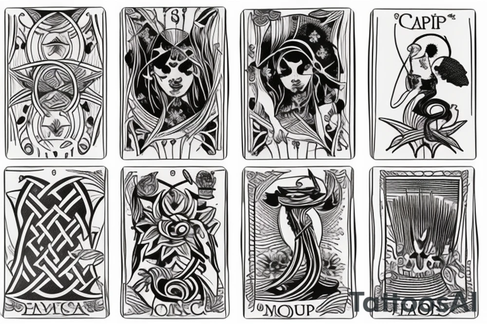 5 of cups tarot tattoo idea