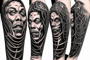 Harry Potter Death Eater Tattoo with Jimi Hendrix's Flying V replacing the snake, inner forearm tattoo idea