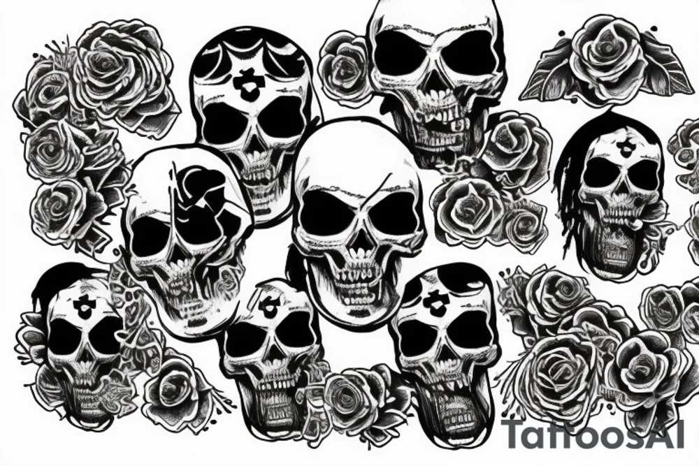 Jimi Hendrix skull tattoo idea