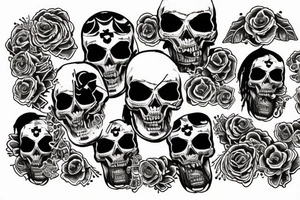 Jimi Hendrix skull tattoo idea