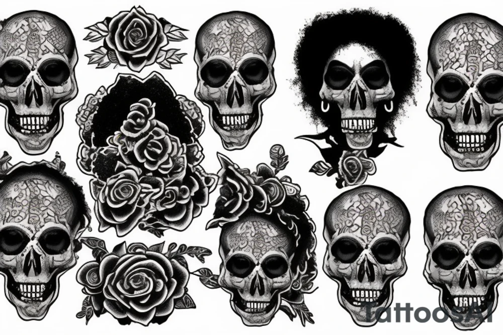 Jimi Hendrix skull tattoo idea