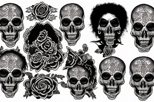 Jimi Hendrix skull tattoo idea