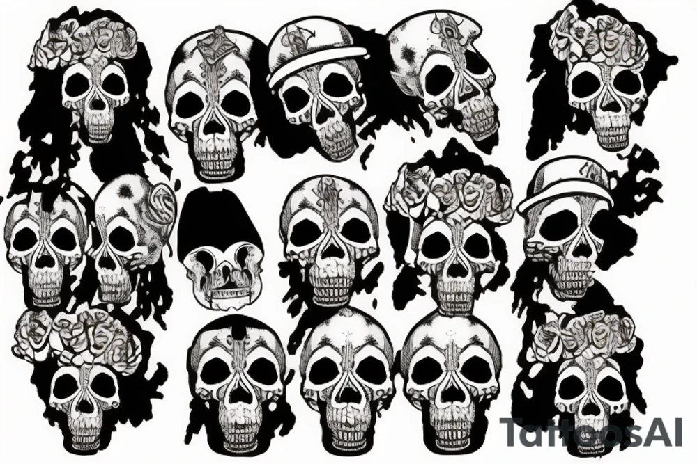 Jimi Hendrix skull tattoo idea