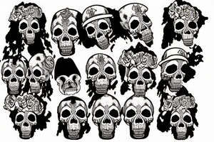 Jimi Hendrix skull tattoo idea
