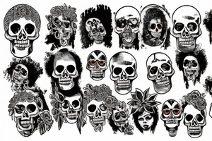 Jimi Hendrix skull tattoo idea