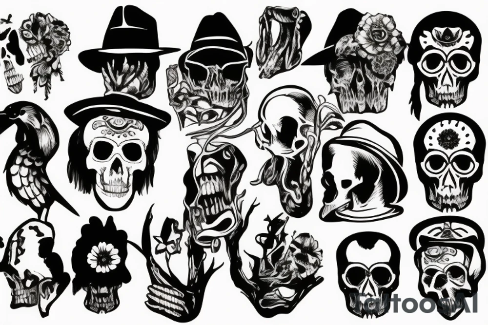 Stevie Ray Vaughn Skull tattoo idea