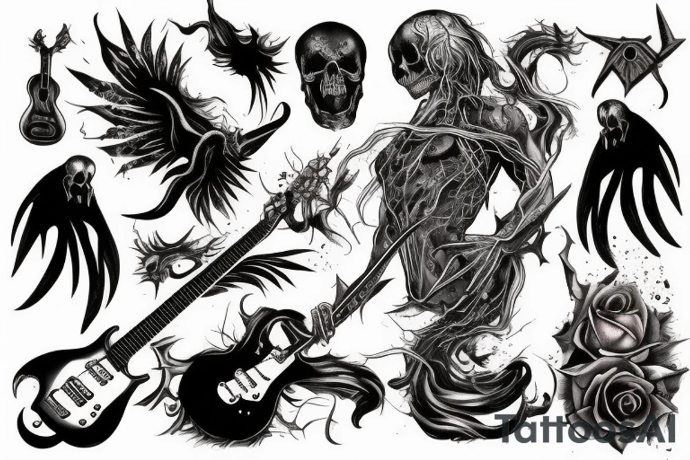 Death Eater, Guitar tattoo idea