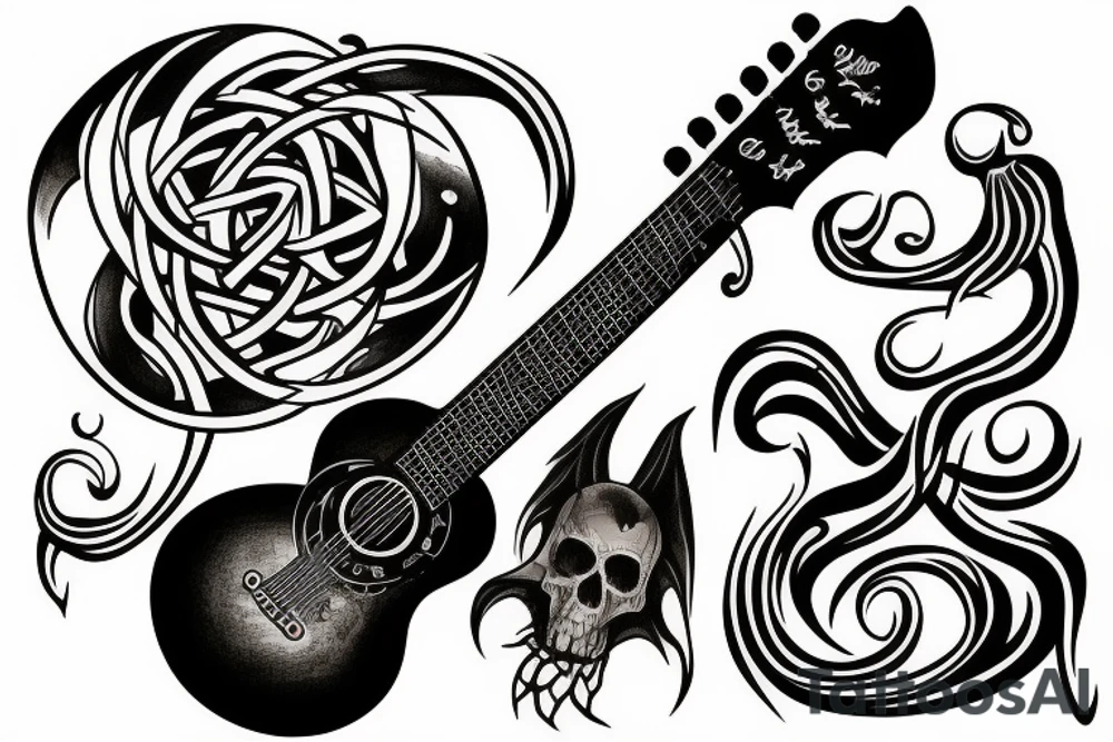 Guitar, Death Eater tattoo idea