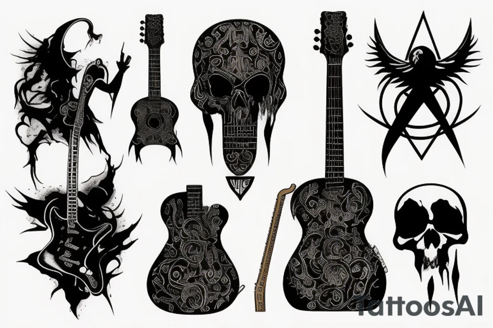 Guitar, Death Eater tattoo idea