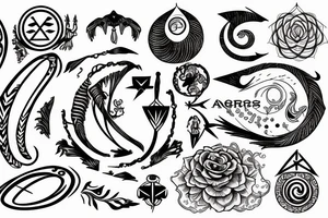 Merge astrological symbols for Aries, Cancer, Libra and Scorpio tattoo idea