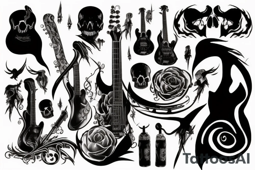 Guitar, Death Eater tattoo idea