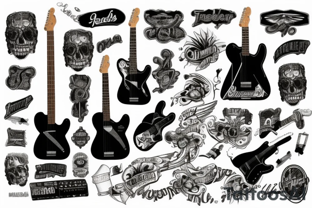 Fender Telecaster Black tattoo idea