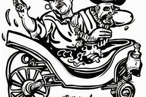 drunk silly cowboy rides to heaven in a wheelbarrow tattoo idea