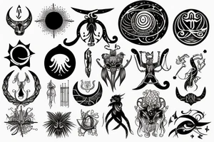 Astrological symbols for Aries, Cancer, Libra and Scorpio tattoo idea