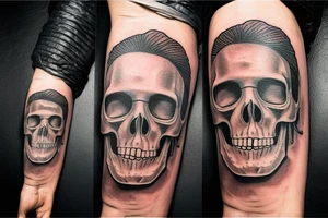 Stevie Ray Vaughan's Stratocaster going through a skull tattoo idea