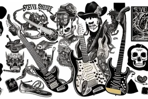 Stevie Ray Vaughan's Stratocaster going through a skull tattoo idea