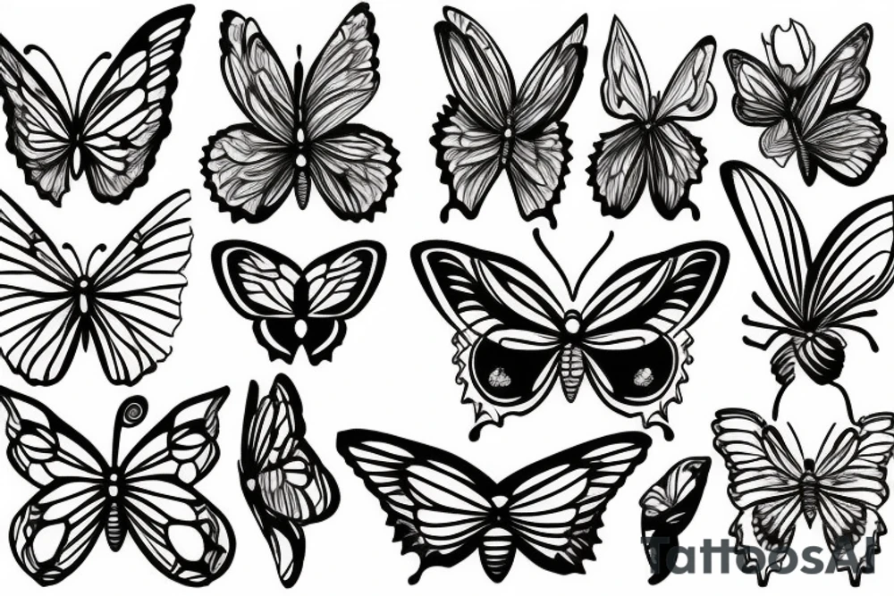 butterfly on fire tattoo idea