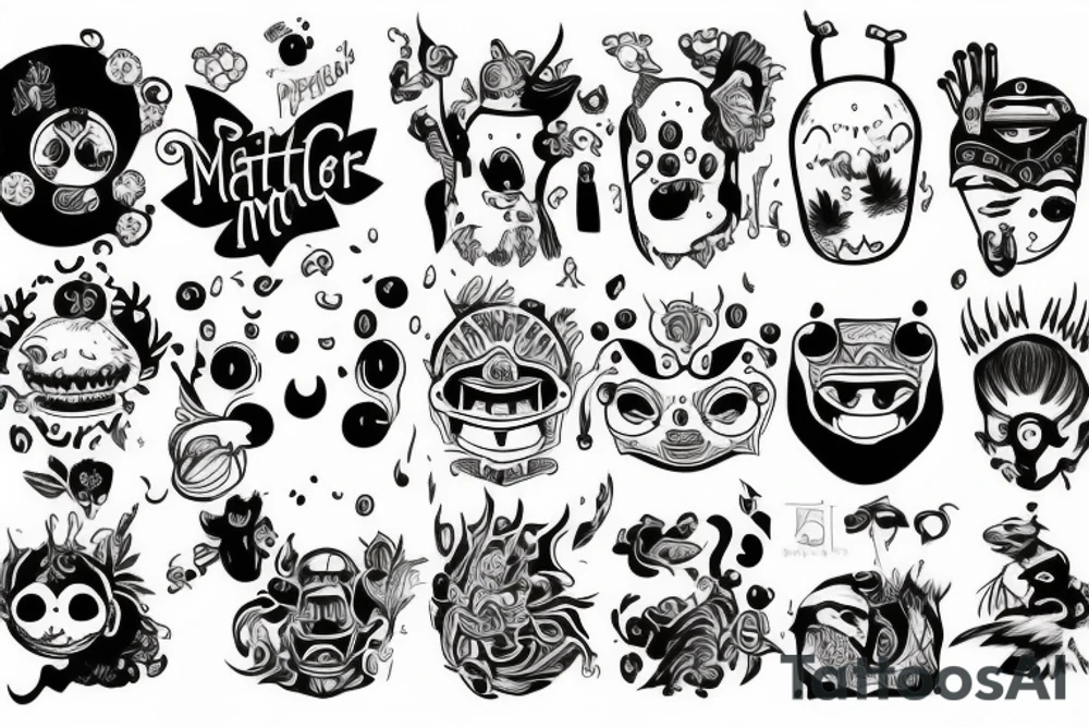 Peaceful monster tattoo idea