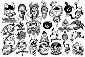 Peaceful monster tattoo idea