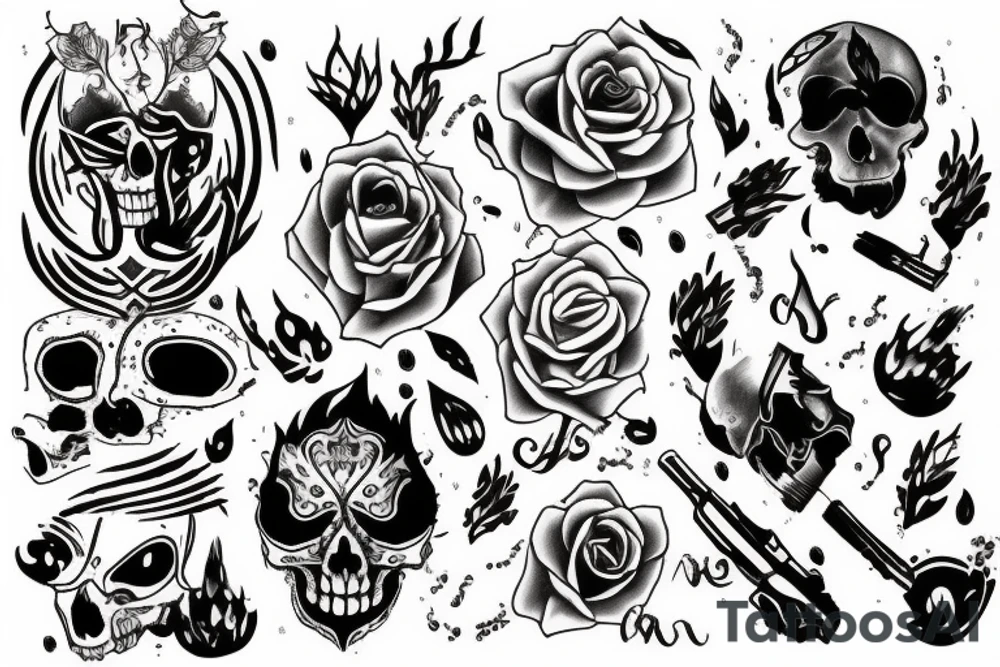 Peaceful killer tattoo idea