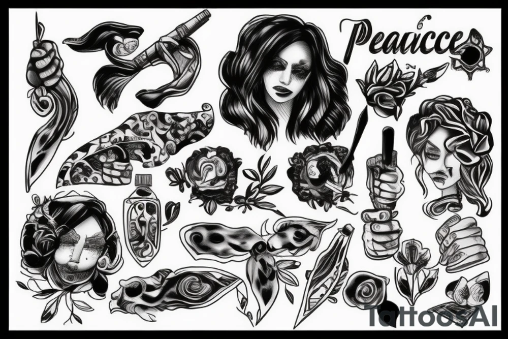 Peaceful killer tattoo idea