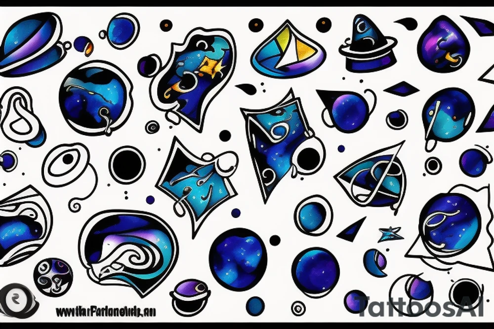 Playing the blues in space tattoo idea