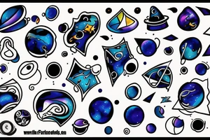 Playing the blues in space tattoo idea
