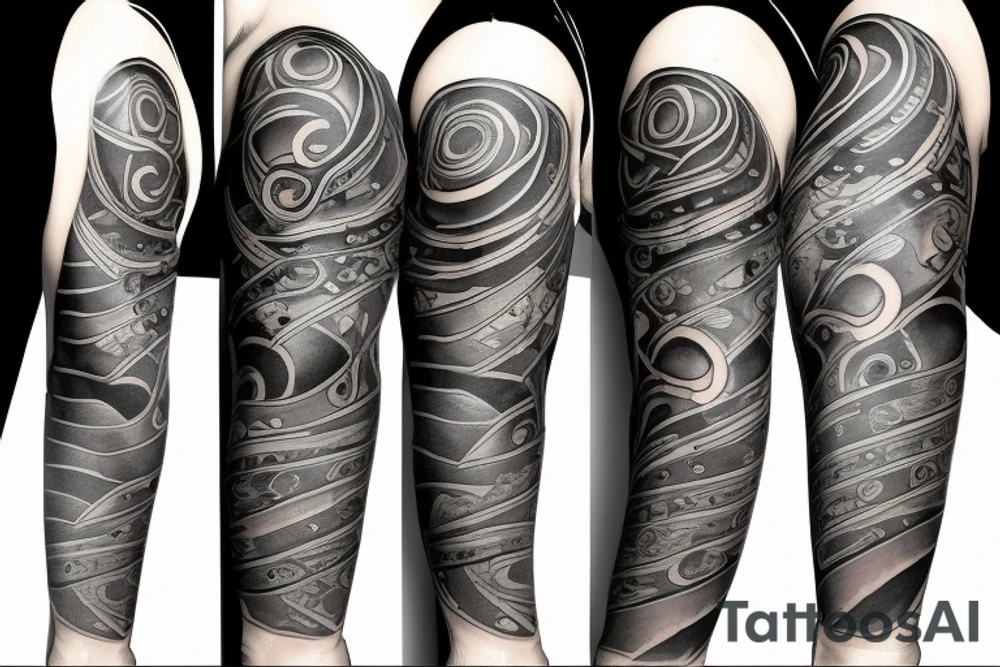 Playing the blues sleeve tattoo idea