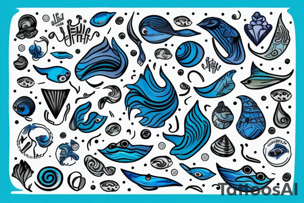 Playing in a sea of the blues, sleeve tattoo idea