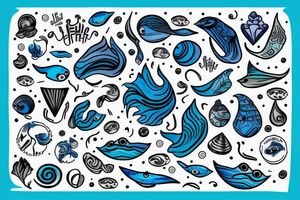Playing in a sea of the blues, sleeve tattoo idea