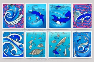 Playing the blues in the ocean, sleeve tattoo idea