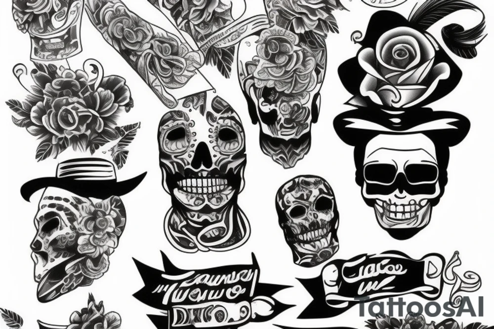 Cinco de mayo full sleeve tattoo idea