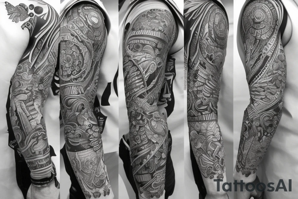 Cinco de mayo tattoo and full sleeve mexican themed tattoo idea