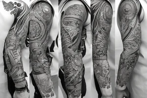 Cinco de mayo tattoo and full sleeve mexican themed tattoo idea