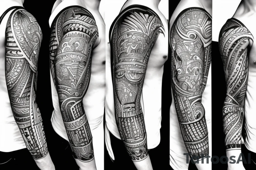 Mexican themed full sleeve tattoo idea