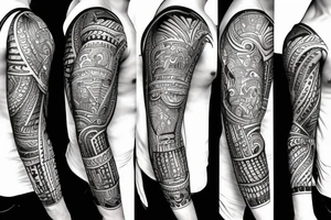 Mexican themed full sleeve tattoo idea