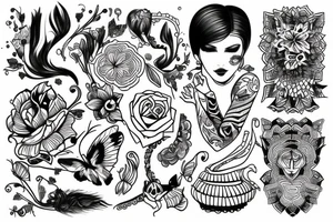 Kobieta anioł stróż ze skrzydłami w bieliźnie tattoo idea