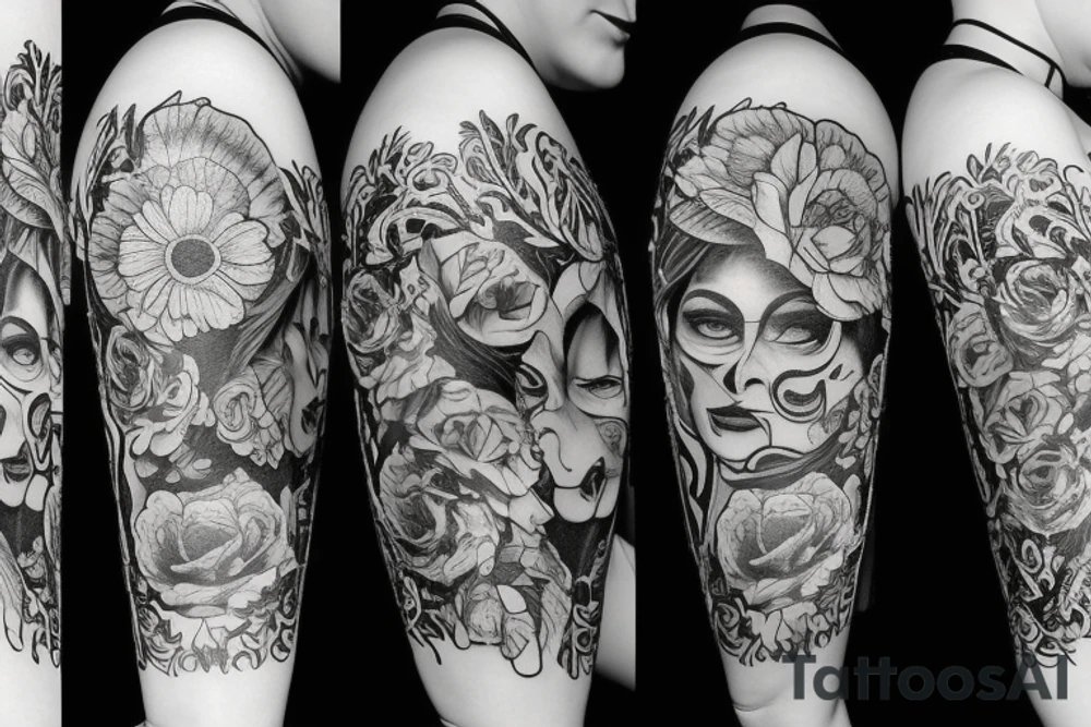 Kobieta anioł stróż ze skrzydłami w bieliźnie tattoo idea