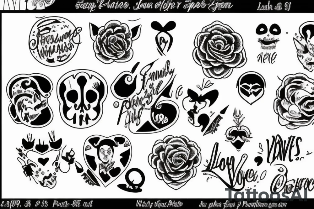 Positive vipes with 3 6 9 , love family tattoo idea