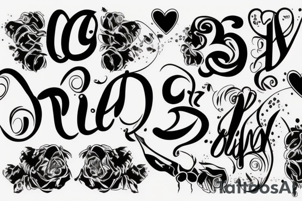 Positive vipes with 3 6 9 , love family tattoo idea