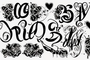 Positive vipes with 3 6 9 , love family tattoo idea
