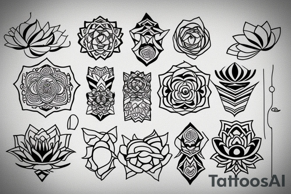 Lotus geometry tattoo idea