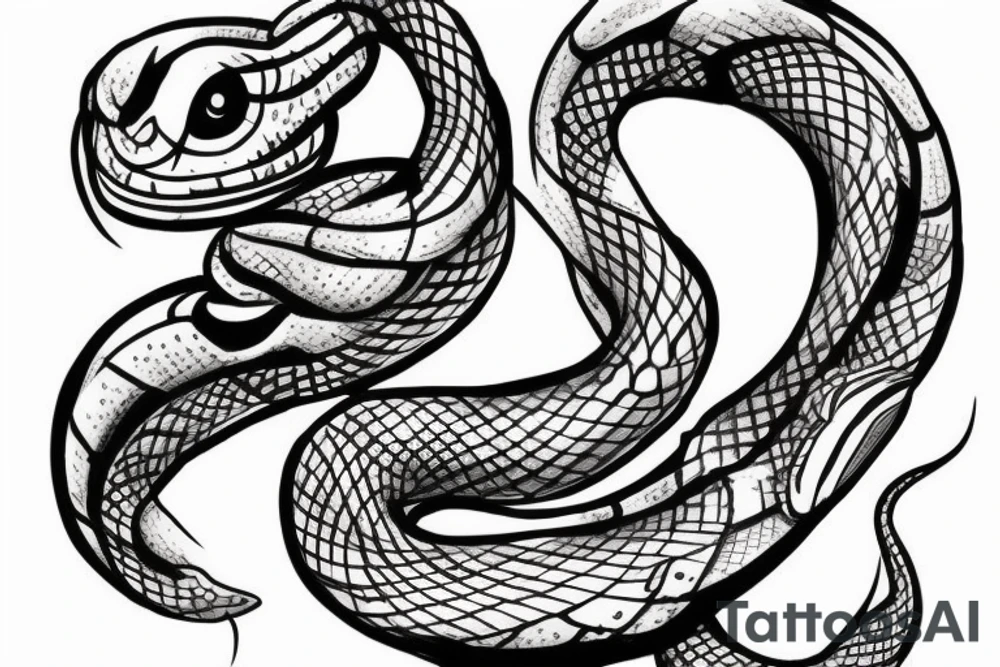Snake running around and down from Knee to calf tattoo idea