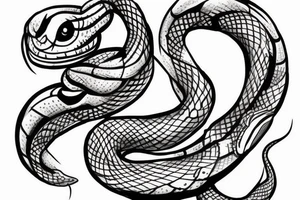 Snake running around and down from Knee to calf tattoo idea