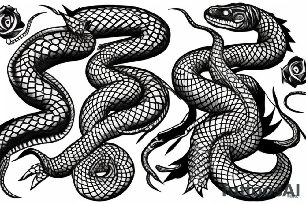 Snake on leg tattoo idea