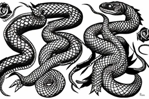Snake on leg tattoo idea