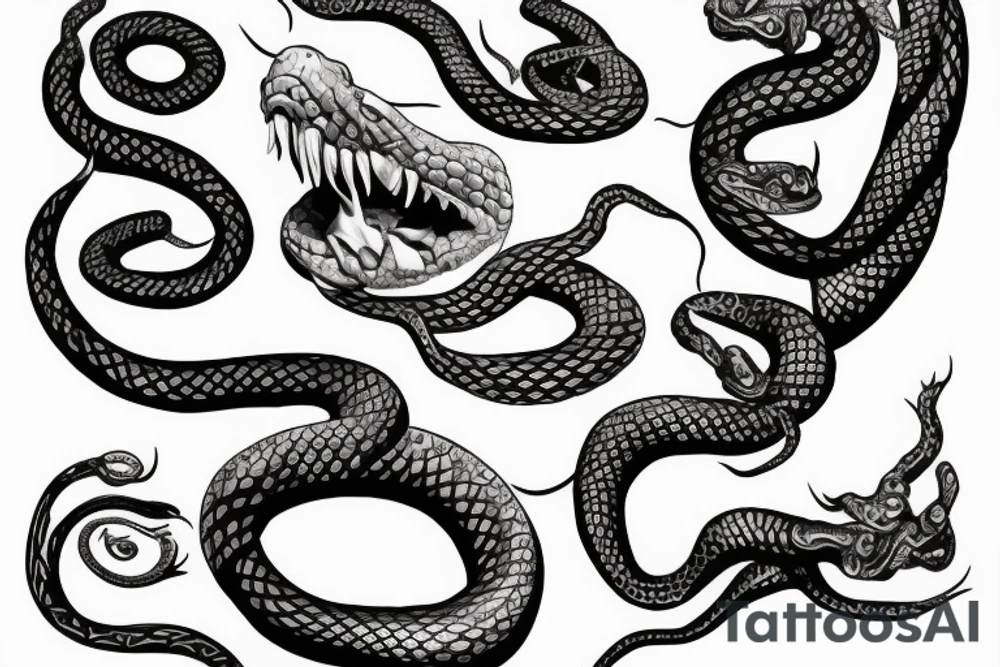 Snake on leg tattoo idea