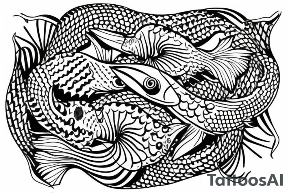 fish doing circles tattoo idea