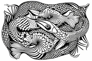 fish doing circles tattoo idea