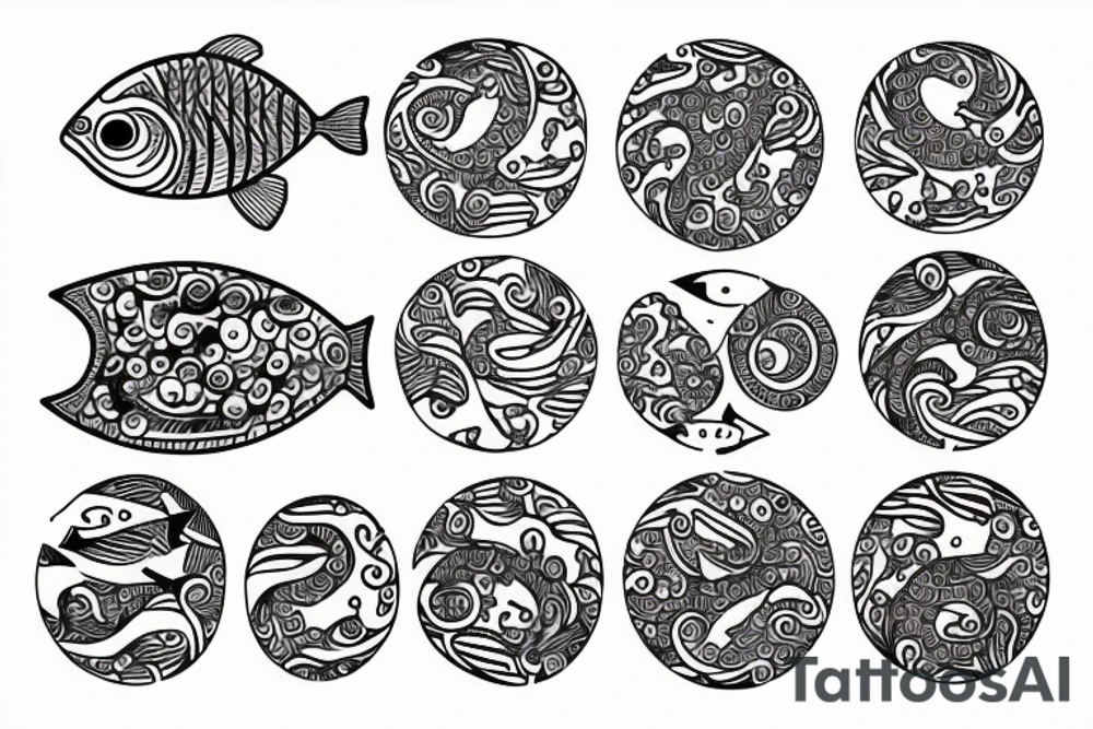 one fish doing circles tattoo idea